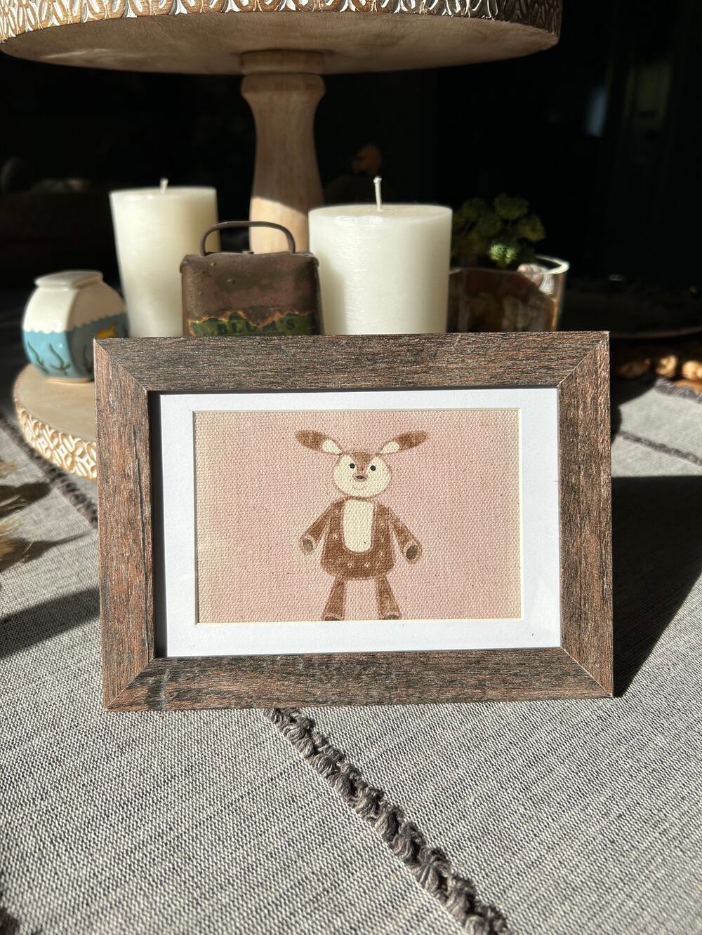 Baby Deer Fawn Mini Print Frame Original Desk Wall Art West Hills Studio 6 x 4